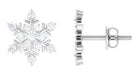 Rosec Jewels-Certified Diamond Snowflake Stud Earrings with Screw Back