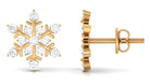 Rosec Jewels-Certified Diamond Snowflake Stud Earrings with Screw Back