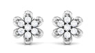 Rosec Jewels-Nature Inspired Flower Stud Earrings with Diamond