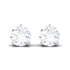 Minimal Round Moissanite Stud Earrings Moissanite - ( D-VS1 ) - Color and Clarity - Rosec Jewels