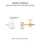 Minimal Round Moissanite Stud Earrings Moissanite - ( D-VS1 ) - Color and Clarity - Rosec Jewels