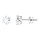 3/4 CT Certified Cubic Zirconia Gold Solitaire Stud Earrings Zircon - ( AAAA ) - Quality - Rosec Jewels