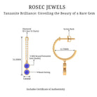 1 CT Minimal Tanzanite and Diamond Hoop Drop Earrings Tanzanite - ( AAA ) - Quality - Rosec Jewels