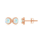 1 CT Simple Ethiopian Opal Two Stone Infinity Stud Earrings Ethiopian Opal - ( AAA ) - Quality - Rosec Jewels