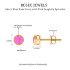 0.75 CT Pink Sapphire Solitaire Stud Earrings in Bezel Setting Pink Sapphire - ( AAA ) - Quality - Rosec Jewels