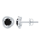 5 MM Lab Created Black Diamond Solitaire Swirl Stud Earrings Lab Created Black Diamond - ( AAAA ) - Quality - Rosec Jewels