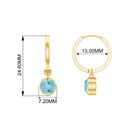 2.25 CT Bezel Set Sky Blue Topaz Hoop Drop Earrings in Gold Sky Blue Topaz - ( AAA ) - Quality - Rosec Jewels