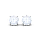 Claw Set Solitaire Moonstone Stud Earrings Moonstone - ( AAA ) - Quality - Rosec Jewels