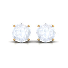 Claw Set Solitaire Moonstone Stud Earrings Moonstone - ( AAA ) - Quality - Rosec Jewels