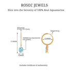 3.25 CT Oval Cut Aquamarine Hoop Drop Earrings with Moissanite Aquamarine - ( AAA ) - Quality - Rosec Jewels