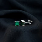 1.5 CT Princess Cut Created Green Sapphire Solitaire Stud Earrings Lab Created Green Sapphire - ( AAAA ) - Quality - Rosec Jewels
