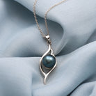 Rosec Jewels-7.5 CT Solitaire Tahitian Pearl Gold Leaf Pendant