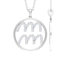 Certified Moissanite Aquarius Zodiac Sign Pendant Necklace Moissanite - ( D-VS1 ) - Color and Clarity - Rosec Jewels