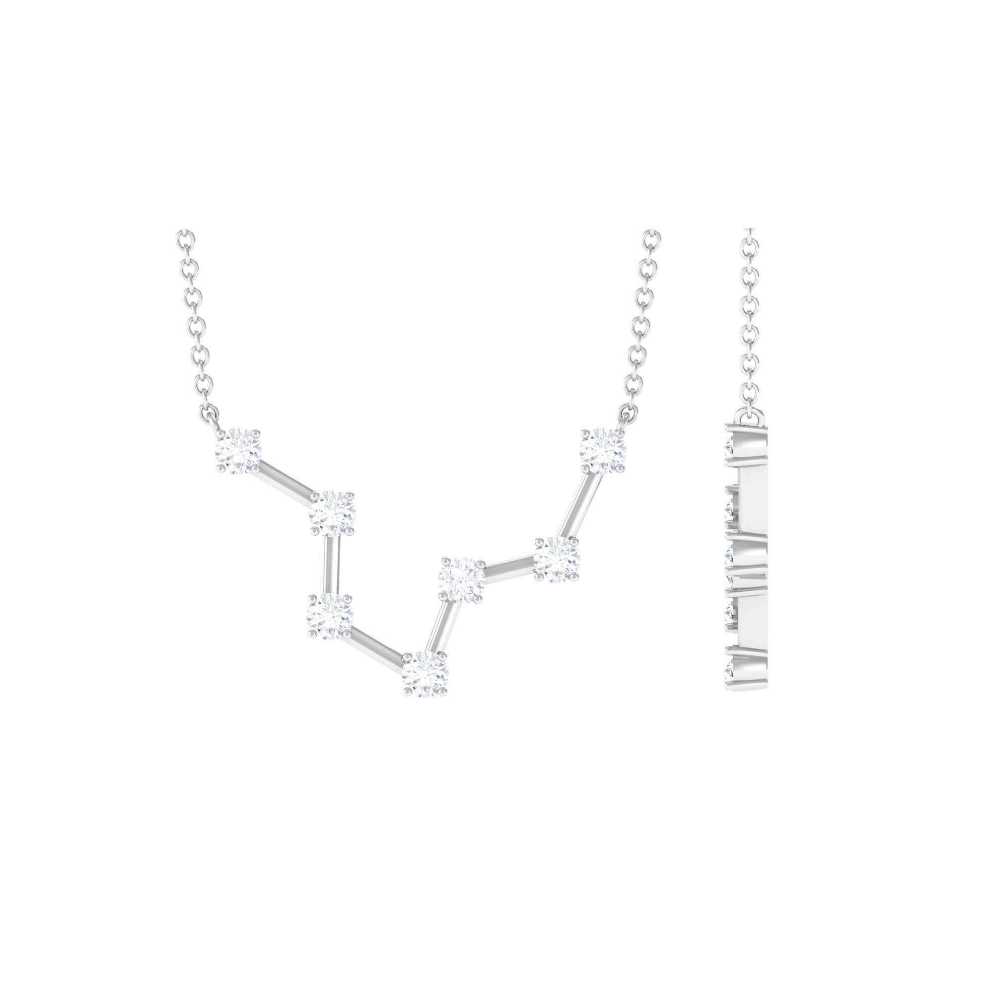 Moissanite Aquarius Zodiac Constellation Necklace - Rosec Jewels