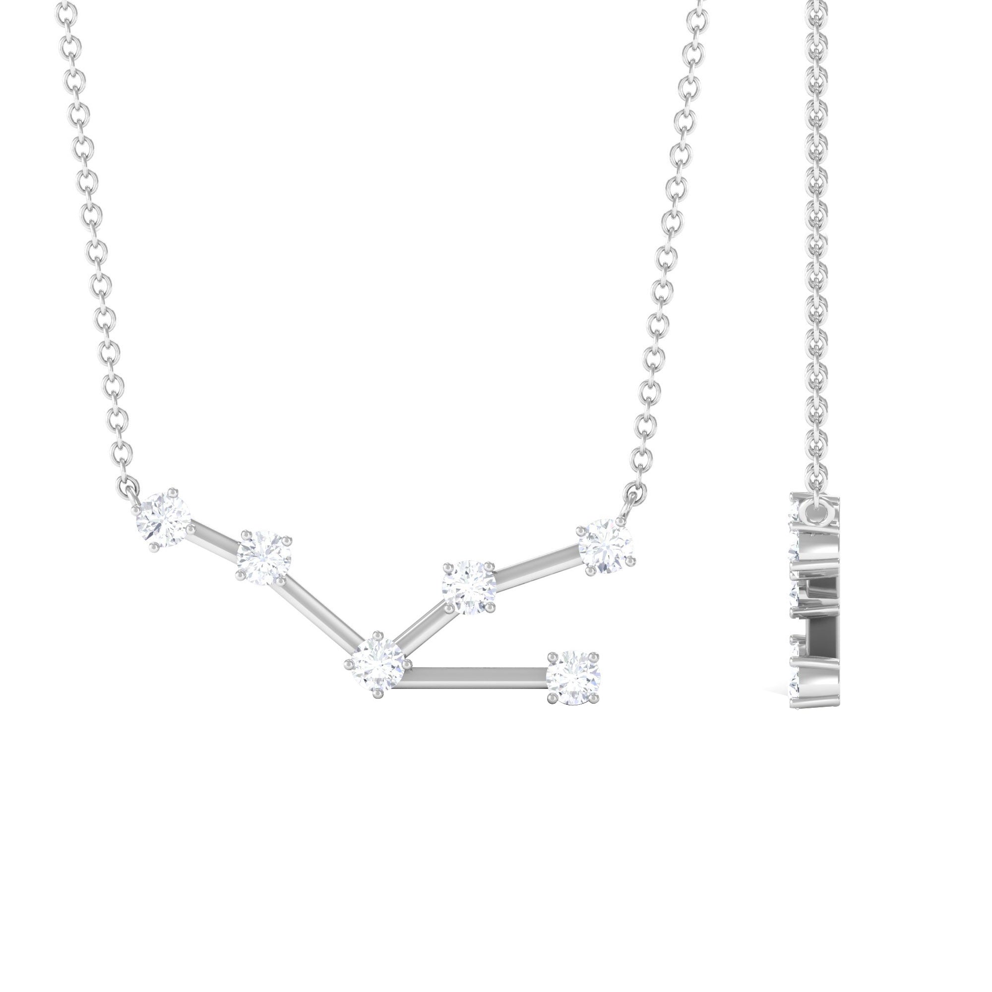 Certified Moissanite Taurus Zodiac Constellation Necklace - Rosec Jewels