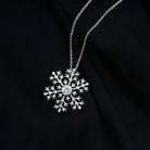 1 CT Round Cut Moissanite Snowflake Pendant in Silver - Rosec Jewels