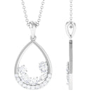 Designer Moissanite Teardrop Pendant Necklace Moissanite - ( D-VS1 ) - Color and Clarity - Rosec Jewels