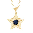 0.25 CT Blue Sapphire and Gold Star Pendant for Woman Blue Sapphire - ( AAA ) - Quality - Rosec Jewels