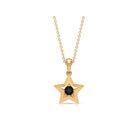 1/4 CT Black Onyx and Gold Star Pendant Black Onyx - ( AAA ) - Quality - Rosec Jewels