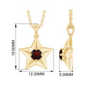 1/4 CT Garnet and Gold Star Pendant Garnet - ( AAA ) - Quality - Rosec Jewels