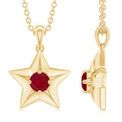 1/4 CT Elegant Ruby and Gold Star Pendant for Women Ruby - ( AAA ) - Quality - Rosec Jewels