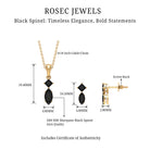 1.5 CT Princess and Marquise Shape Black Spinel Dangle Jewelry Set for Women Black Spinel - ( AAA ) - Quality - Rosec Jewels