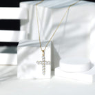 Rosec Jewels-3.50 CT Moissanite Cross Pendant Necklace