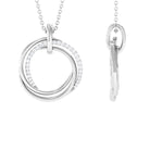 Modern Moissanite Interlock Open Circle Pendant in Silver - Rosec Jewels