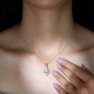 Certified Moissanite Classic Teardrop Pendant in Silver - Rosec Jewels