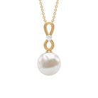 10 MM Round Freshwater Pearl Drop Infinity Pendant with Diamond Freshwater Pearl - ( AAA ) - Quality - Rosec Jewels