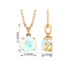 Genuine Ethiopian Opal Solitaire Pendant Necklace Ethiopian Opal - ( AAA ) - Quality - Rosec Jewels