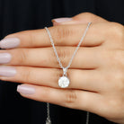 8 MM Certified Moissanite Solitaire Pendant Necklace in Silver - Rosec Jewels