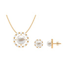 Elegant Freshwater Pearl Jewelry Set with Moissanite Freshwater Pearl - ( AAA ) - Quality - Rosec Jewels