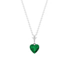 1.5 CT Heart Shape Created Emerald Solitaire Pendant Necklace Lab Created Emerald - ( AAAA ) - Quality - Rosec Jewels