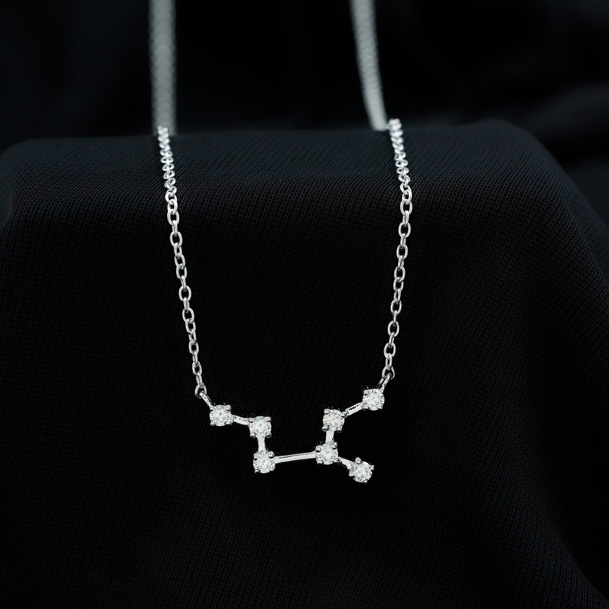 Moissanite Virgo Zodiac Constellation Necklace Moissanite - ( D-VS1 ) - Color and Clarity - Rosec Jewels