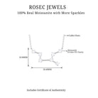 Moissanite Virgo Zodiac Constellation Necklace Moissanite - ( D-VS1 ) - Color and Clarity - Rosec Jewels