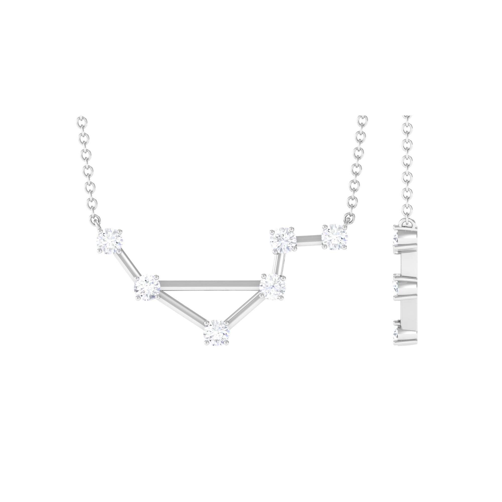 Moissanite Libra Constellation Necklace - Rosec Jewels