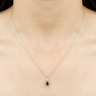 Pear Shape Black Onyx Solitaire Pendant with Diamond Black Onyx - ( AAA ) - Quality - Rosec Jewels