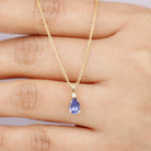 Real Tanzanite Teardrop Pendant with Diamond Tanzanite - ( AAA ) - Quality - Rosec Jewels