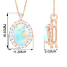 Ethiopian Opal Statement Pendant Necklace Ethiopian Opal - ( AAA ) - Quality - Rosec Jewels