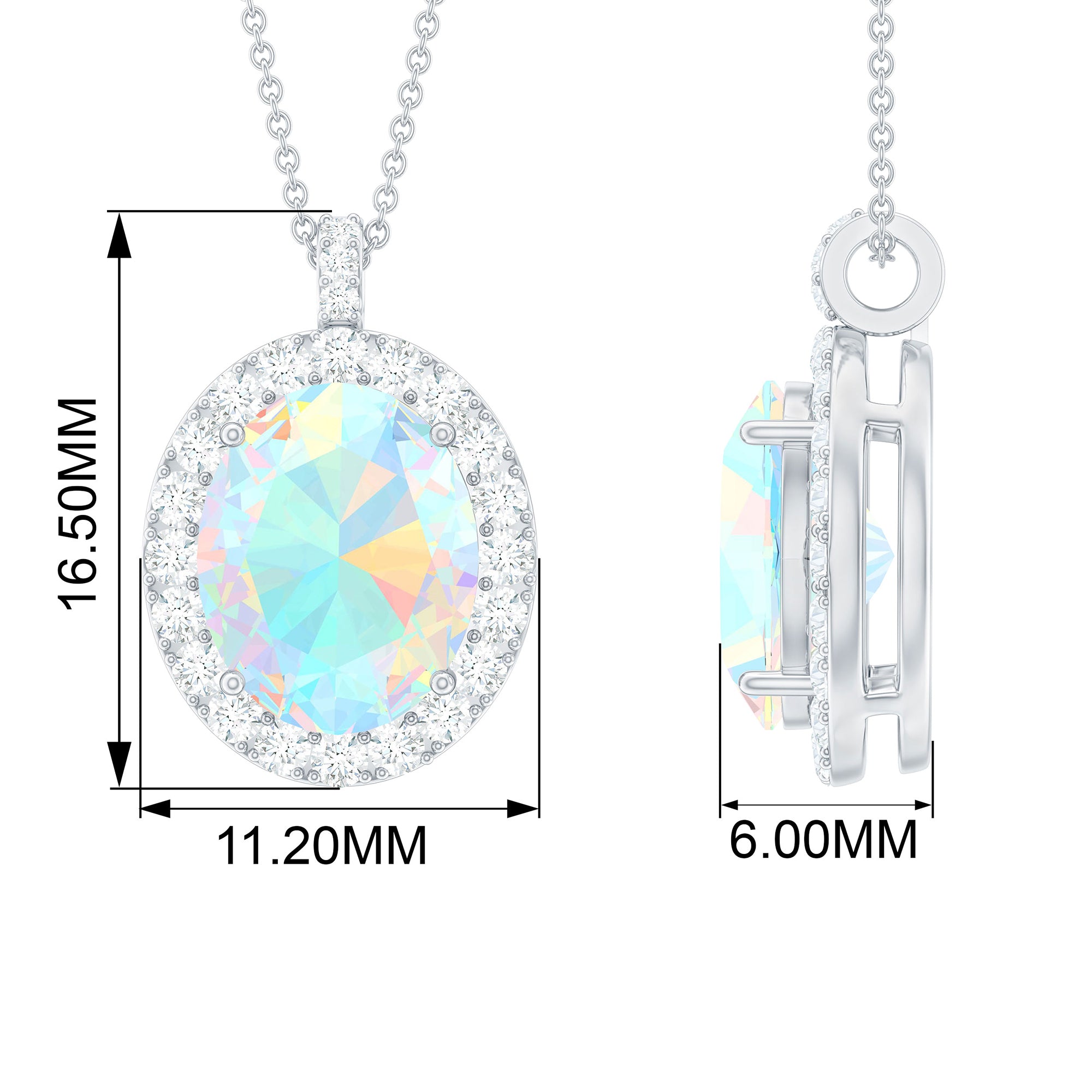 Ethiopian Opal Statement Pendant Necklace Ethiopian Opal - ( AAA ) - Quality - Rosec Jewels