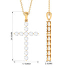 Certified Moissanite Cross Pendant Necklace Moissanite - ( D-VS1 ) - Color and Clarity - Rosec Jewels