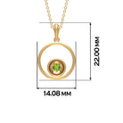 Open Circle Solitaire Peridot Pendant Necklace Peridot - ( AAA ) - Quality - Rosec Jewels