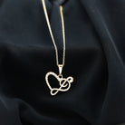 Diamond Heart and Music Note Pendant Necklace Diamond - ( HI-SI ) - Color and Clarity - Rosec Jewels