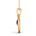 1/4 CT Minimal Heart Necklace with Diffused Sapphire Lab Created Blue Sapphire - ( AAAA ) - Quality - Rosec Jewels