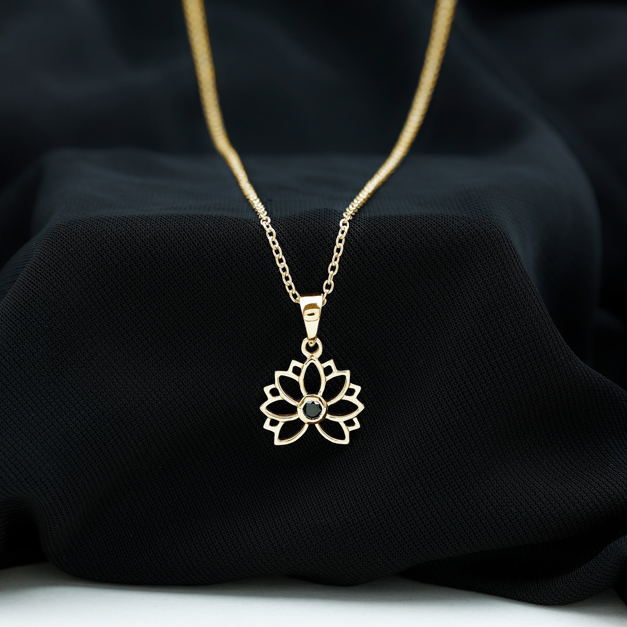 Lotus flower diamond necklace deals