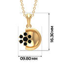 Black Onyx Cluster and Gold Disc Pendant for Women Black Onyx - ( AAA ) - Quality - Rosec Jewels