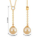 South Sea Pearl Dangle Drop Necklace with Diamond South Sea Pearl - ( AAA ) - Quality - Rosec Jewels