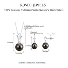 Tahitian Pearl and Diamond Drop Jewelry Set Tahitian pearl - ( AAA ) - Quality - Rosec Jewels