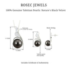 Designer Jewelry Set with Tahitian Pearl and Moissanite Tahitian pearl - ( AAA ) - Quality - Rosec Jewels